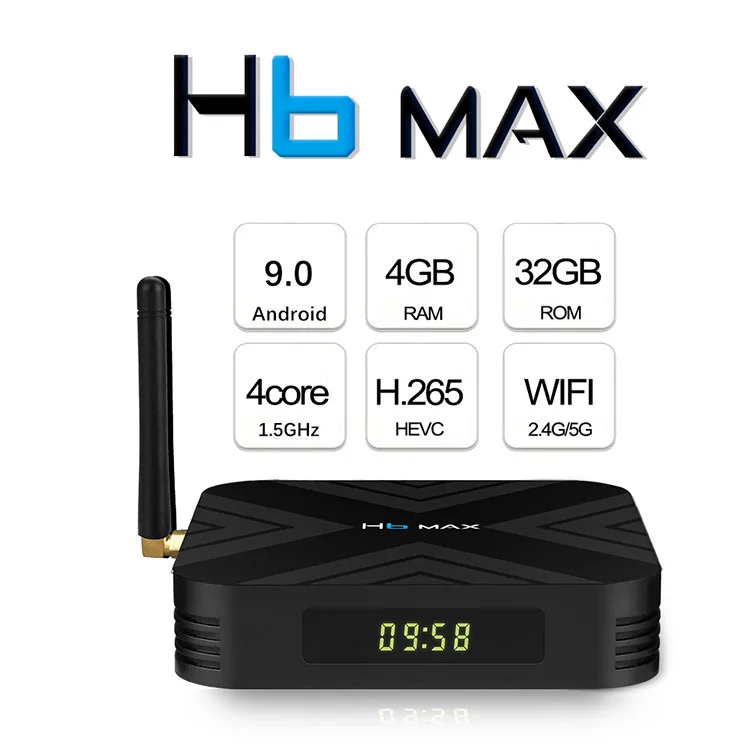 H6 Max Plus Android 9,0 Смарт ТВ приставка 4 ГБ/32 ГБ ТВ приставка Allwinner H6 H.265 4K 2,4G WiFi медиаплеер Youtube телеприставка H 96 Max