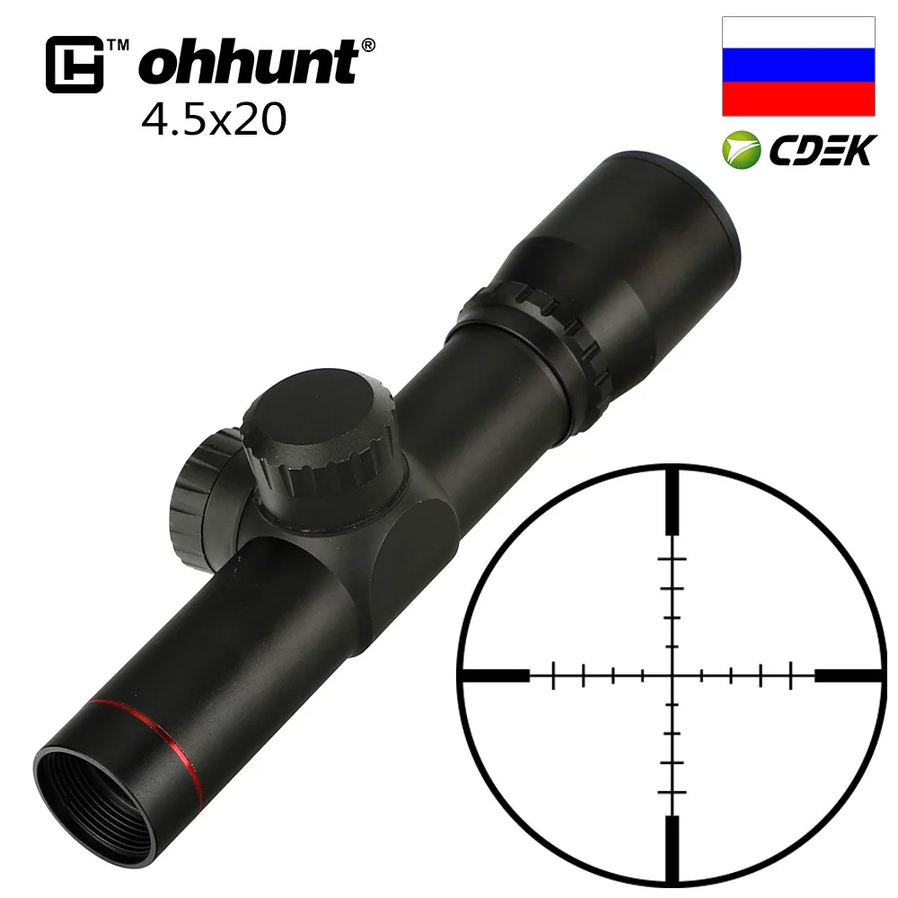 

4.5x20 1 inch Compact Hunting Rifle Scope Tactical Optical Sight P4 Glass Etched Reticle Riflescope Flip-open Lens Caps ar15