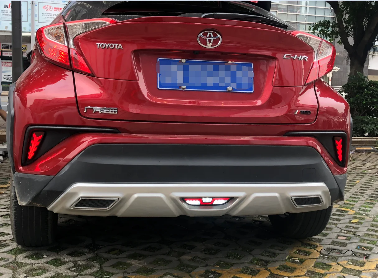 2-в-1 funcntions светодиодный задний бампер отражатель светильник для Toyota CHR-, как 3D светодиодный светильник бар вождения светильник s& красный тормозной светильник