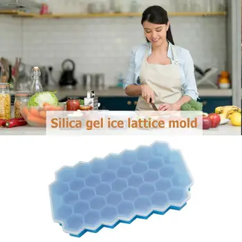 

37 Cell Honeycomb Ice Cube Tray Silicone Ice Cube Molds With Lid Home Summer Ice Cream Whiskey Cocktail Cold Drink Make Tool