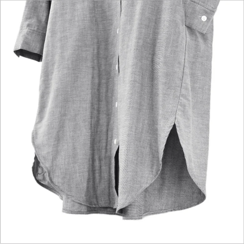 Весенне-осенняя ночная рубашка наивысшего качества, женская простая ночная рубашка, женская ночная рубашка из хлопка, женская ночная рубашка с длинным рукавом