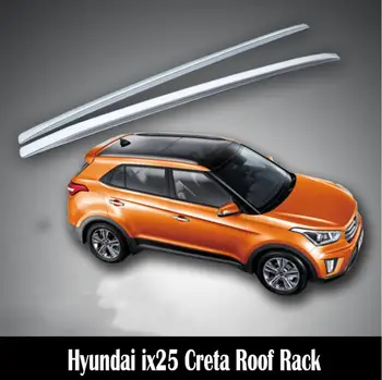 

For Hyundai ix25 Creta 2014-2019 Aluminium alloy Silver Top Roof Rails Rack Side Bars Decoration Trim Car Accessories