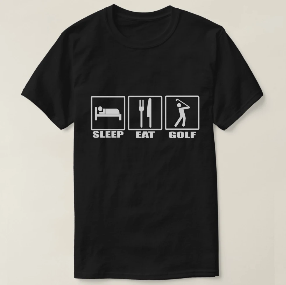 2019 Printed Men T Shirt Cotton Short Sleeve Sleep Eat and Golf T-Shirt Women tshirt | Мужская одежда