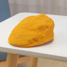 Милый однотонный детский берет, хлопковая шапка для мальчиков и девочек, теплые шапки, шапка для малышей, Детская летняя шапка от солнца