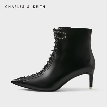 

CHARLES＆KEITH New Arrival for Autumn 2020 CK1-90360329Women pointed toe high heel lace-up ankle boots