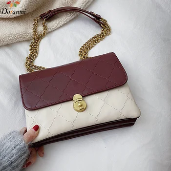 

DORANMI Thread Women's Shoulder Bag 2019 Chain Strap Messenger Crossbody Bag Female PU Leather Square Handbags Bolsos Mujer G369