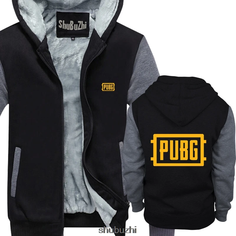 Pubg Merch Playerunknowns Battlegrounds-популярное теплое пальто без тегов, Толстая Толстовка, мужские брендовые толстовки, мужская куртка sbz3401 - Цвет: black grey