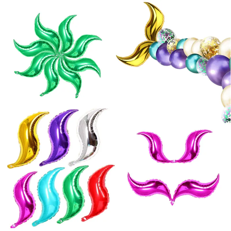 

Creative 18 Inch S-shaped Foil Balloon DIY Mermaid Tail Flower Inflatable Air Balllons Kids Birthday Wedding Party Decorations