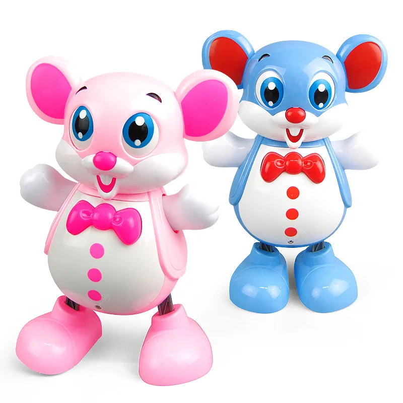Электрический умный танцующий робот, игрушка для детей, обучающий музыкальный светильник, игрушка-мышь, кукла, подарок на год, Рождество