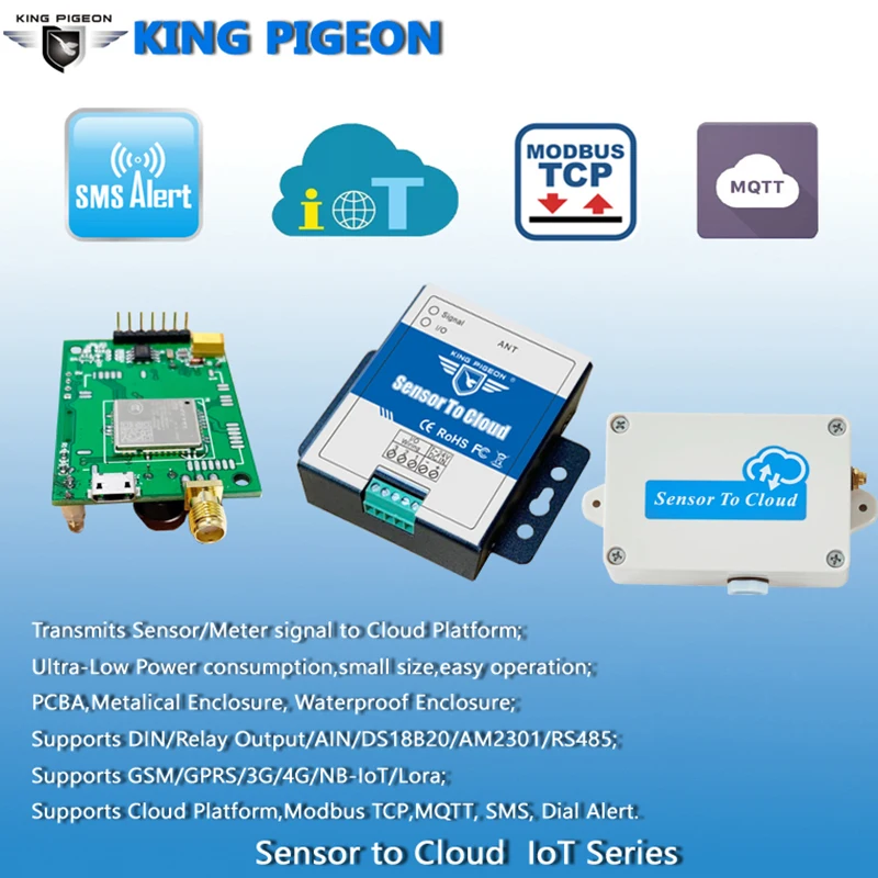 GSM беспроводной IoT шлюзовой модуль поддерживает Modbus RTU по TCP цифровой аналоговый вход или RS485 Прозрачная передача