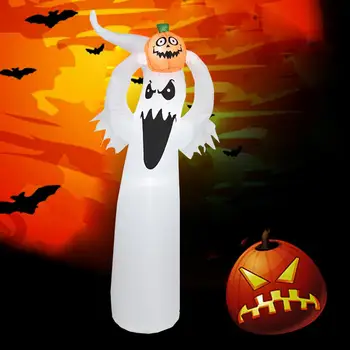 

Halloween Inflatable Ghost Pumpkin with Color Changing LEDs Outdoor Scary Inflatables Blow Up Ghost for Halloween