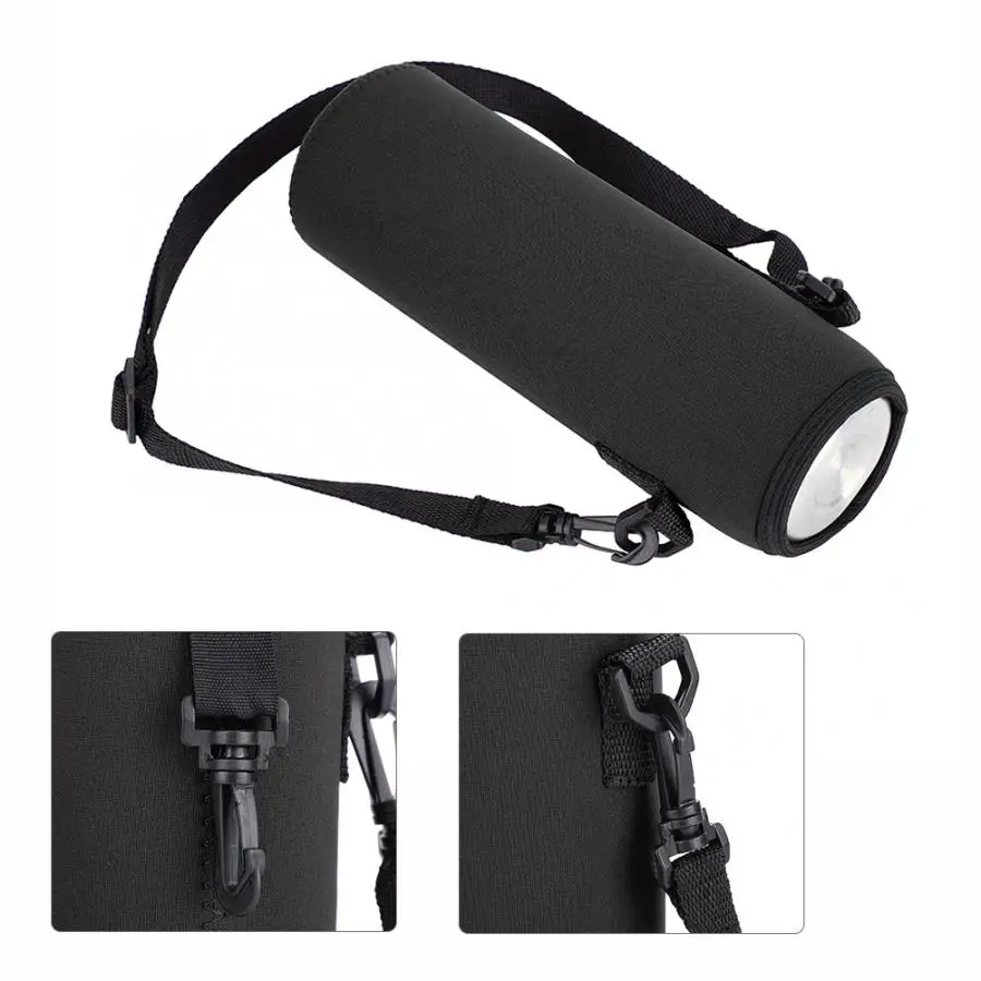 1L Water Bottle Cover Bag with Strap Neoprene Water Bottle Carrier Insulated Bag Pouch Holder with Shoulder Strap 6