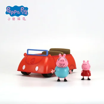 

Genuine Peppa Pig Series Anime Toys Red Sports Car Amusement Park Family Roles Action Figure Model For Children Birthday Gifts