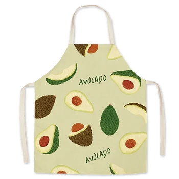 

Linen Fruits Pattern Apron Adult Sleeveless Useful Printed Apron Housework Overalls Lovely Apron Household Kitchen Pinafore