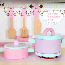 Стиль деревянная модель большой размер для маленьких детей игровой дом кухня холодильник плита комбинация кухня игрушка