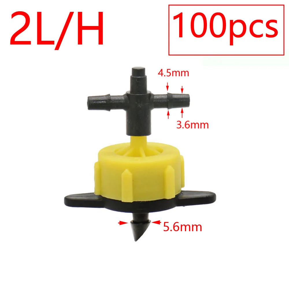 2L 4L 8L Pressure Compensating Dripper 2/4-way Arrow Dropper Connector Cross Water Splitter For Arrow Drip System Emitter 