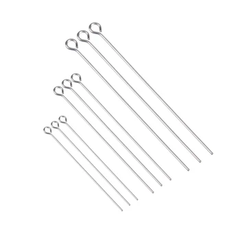 

100Pcs/Lot 15-70mm Stainless Steel Eye Headpin Diy Jewelry Accessories Tassel Earrings Beading Head Pins For Jewelry Making