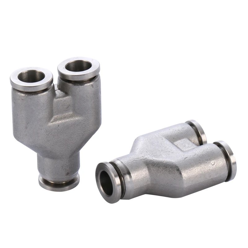 3 Way Pneumatic 304 Stainless Steel Push In Quick Connector Release Air Fittings