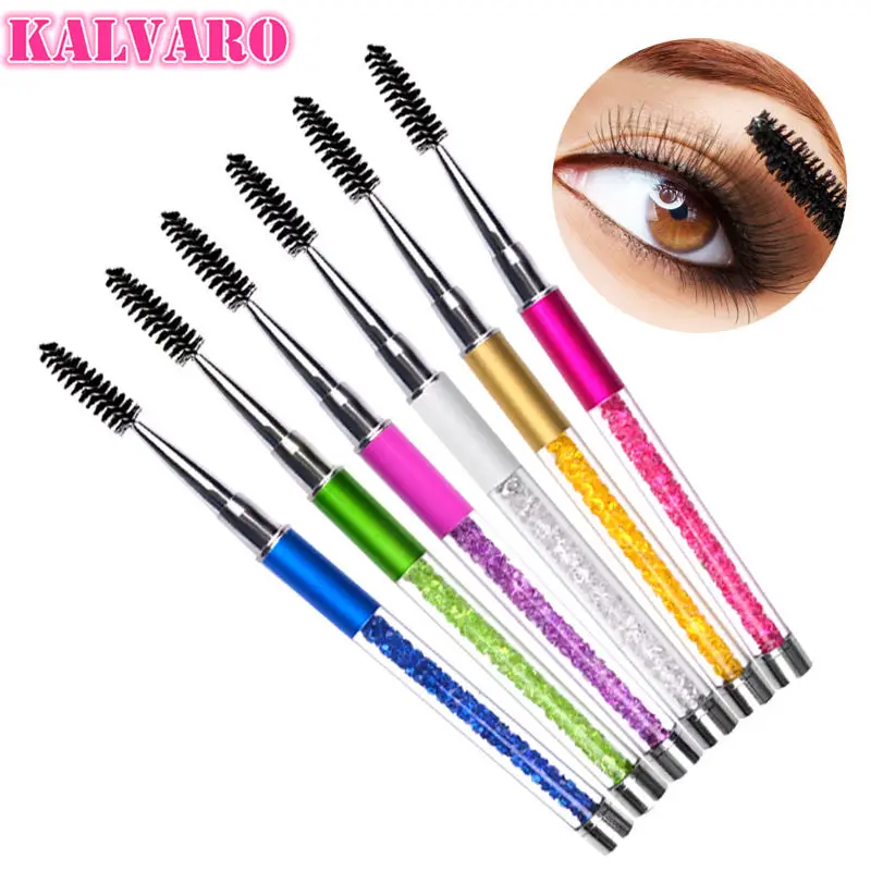 

kalvaro 1 PCS Extension Eyebrow Brushes Eyelashes Brushes Beauty Makeup Tools Various 6 Colors Diamond Handle Eyebrow Lash Brush