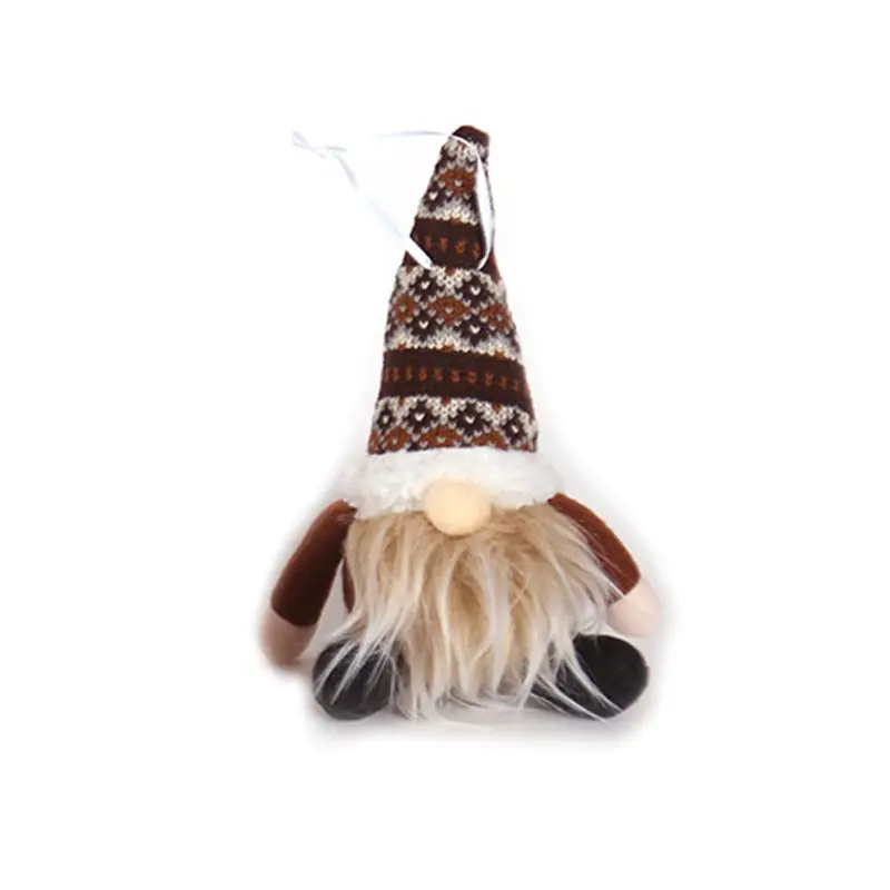 Счастливого Рождества длинная шляпа шведский Санта гном плюшевая кукла орнамент подвесная Рождественская елка игрушка праздничный Декор для дома Вечерние - Цвет: 01