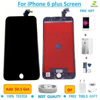 

Black For iPhone 6 Plus LCD Display with frame 5.5" Touch Screen Digitizer Replacement parts + 3 free gift For iPhone 6Plus LCDs