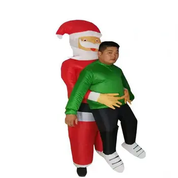 

Christmas Santa Claus Holding People Inflatable Costumes Halloween Santa Claus Doll Performance Props
