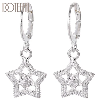 

DOTEFFIL 925 Sterling Silver Star Drop Earrings For Women Lady Fashion Wedding Engagement Party Jewelry