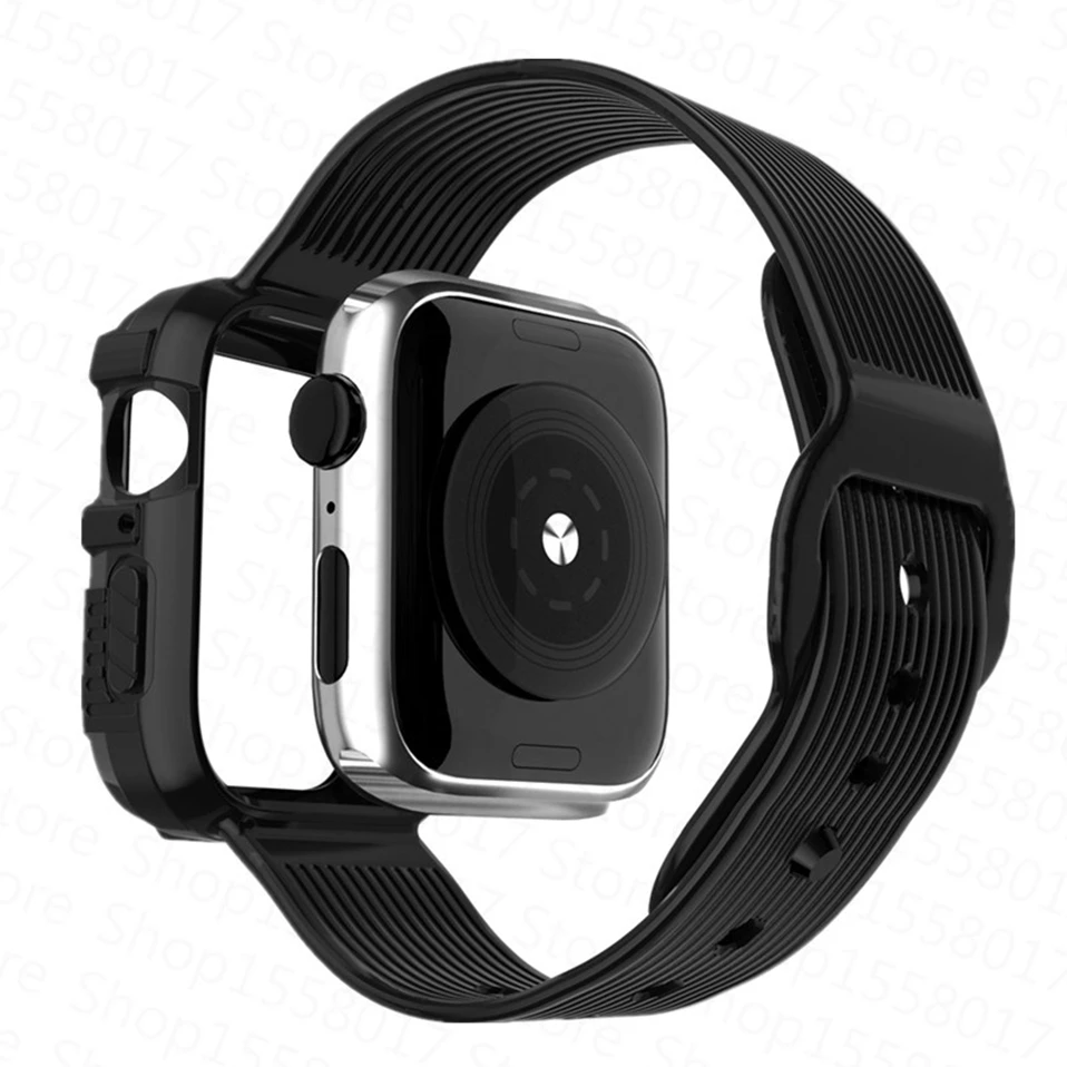 Casing + Tali untuk Apple Watch Band 41Mm 45Mm 40Mm 44Mm 42Mm 38Mm Gelang  Transparan Silikon Lembut IWatch Seri 7 6 5 4 3 Tali|Pintar Aksesoris| -  AliExpress