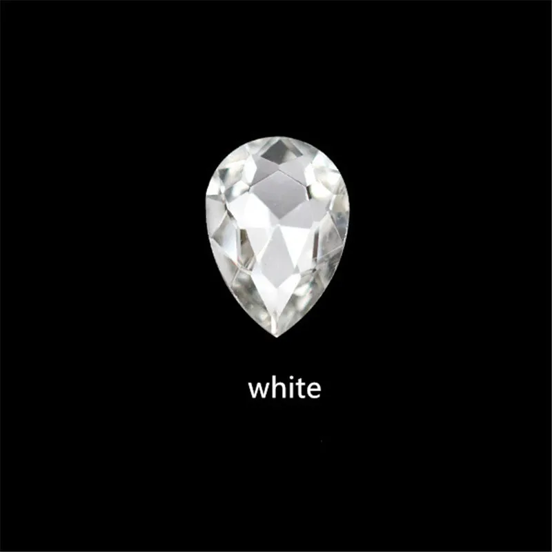 white 4x6mm 10 шт ромбовидные кристаллы для ногтей AB Стразы драгоценные камни алмазное Золотое дно плоский задний камень 6*10 мм 3D амулеты аксессуары для ногтей - Цвет: white 4x6mm