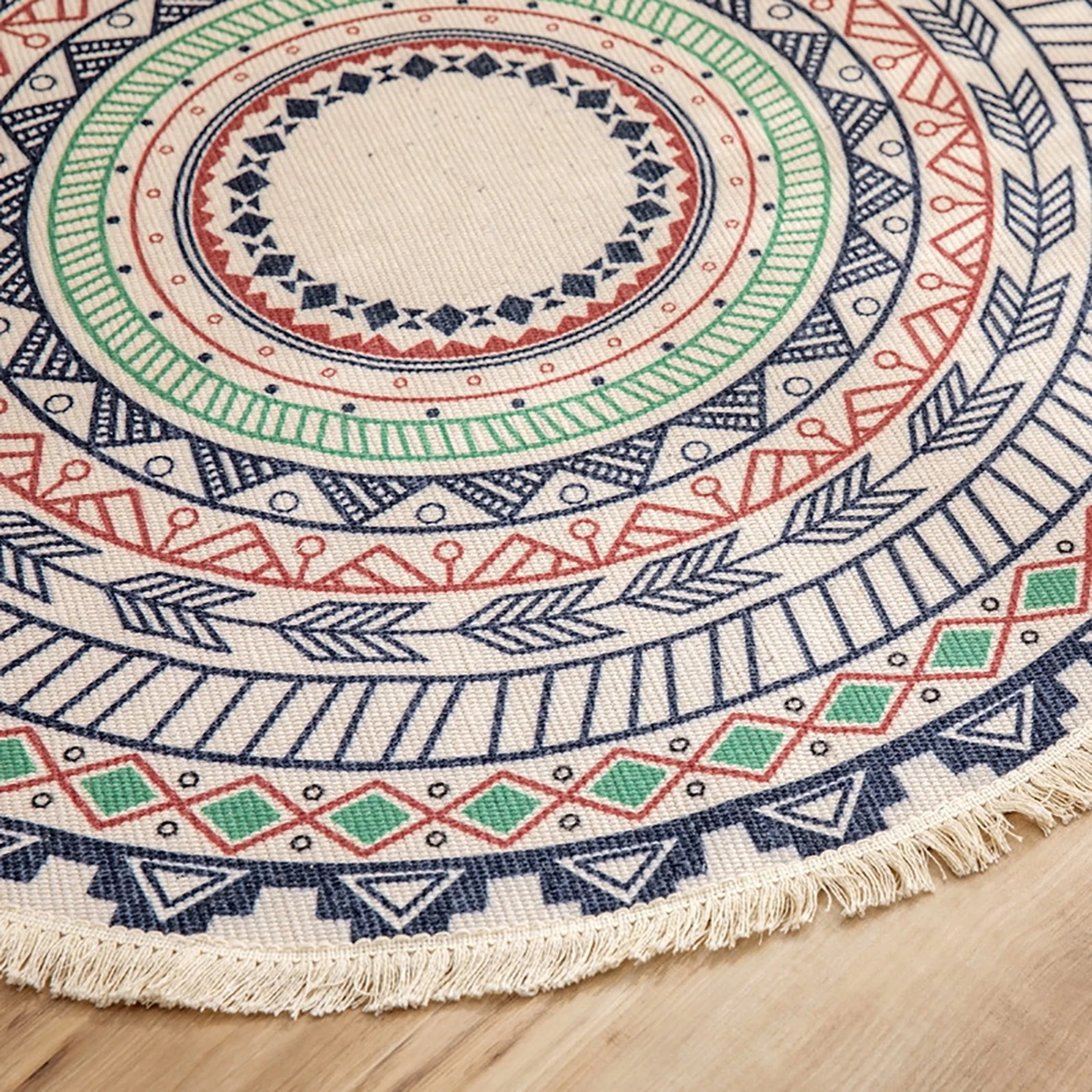 Tappeto rotondo Vintage per soggiorno tessuti a mano tappeti camera da  letto cotone lino nappa antiscivolo preghiera tappetino Boho Mandala tappeto  - AliExpress