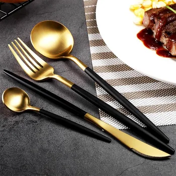 

4Pcs/set Dinnerware Set Stainless Steel Silverware Dinnerware Set Home Spoon Fork Knife Western Dinnerware Sets Kitchen Cutlery