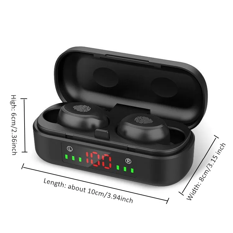Aoogoor V8 Wireless Headphones Bluetooth V5 0 TWS Hifi Stereo Touch Control Earphone with Microphone