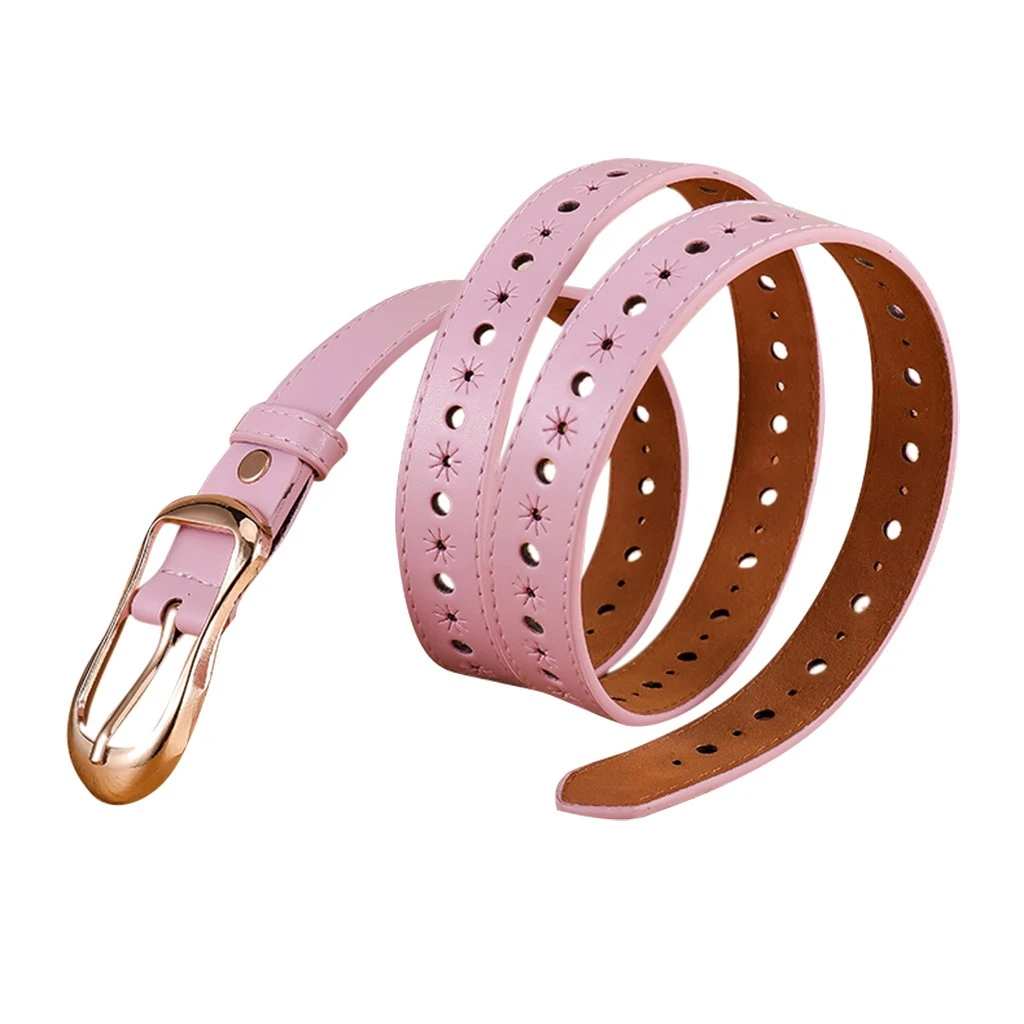 Women Fashion Wide Leather Belt Pure Color Waistband Carved Cow Skin Belts For Jeans Top Quality Female Straps Vintage Femme 916
