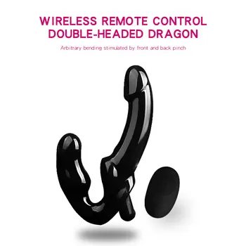 High Quality Strapless Vibrator Waterproof Lesbian Strap on Dildo Vibrating Double Dildos 3