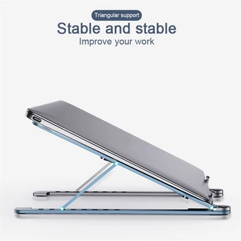 

Cooling Holder For MacBook Pro Air iPad Computer Table Portable Foldable Aluminum Alloy Desktop Tablet Ventilated Adjustable Ang