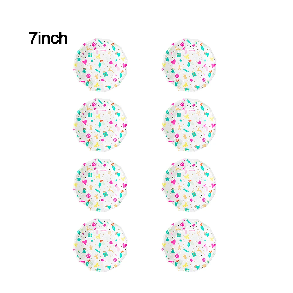 9 inch 8 шт. Переливающаяся сверкающая Снежинка из бумаги, тарелки, вечерние тарелки, столовые приборы, 7/9 дюймов, Рождественская тематика, праздничные принадлежности для свадебной вечеринки - Цвет: 9 inch