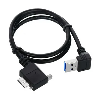 

Jimier Down Direction Right Angled 90 Degree USB 3.0 A plug to Micro B Plug Left Angled locking screws Panel Cable