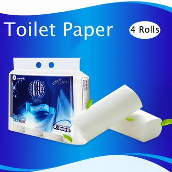 

4Ply 4 Rolls White Toilet Paper Towels Soft Skin-friendly Without Adjunct Non-Smell Home Bathroom Kitchen Accessorie Tisu toilet