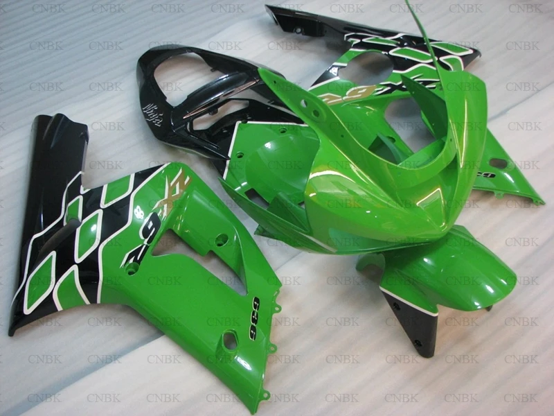 Набор обтекателей 03 636 для Kawasaki Zx6r черный зеленый обтекатель ninjia Zx 6r 04 2003 2004|Полные