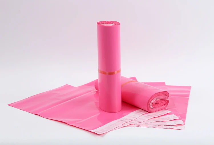 50 шт./партия розовый пластиковый конверт самоклеющиеся курьерские Сумки для хранения пластиковый поли конверт для отправки мешков доставки