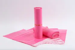 50 шт./партия розовый пластиковый конверт самоклеющиеся курьерские Сумки для хранения пластиковый поли конверт для отправки мешков