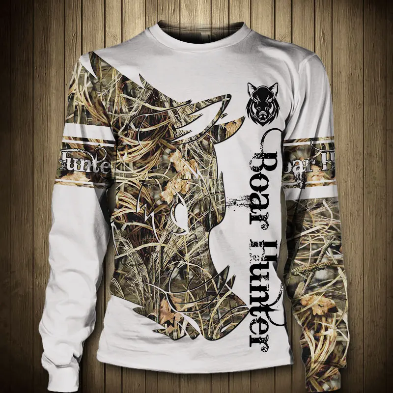 

SONSPEE 3D Print Funny Love Hunting Deer Boar Mens Sweatshirt Wildlife Animals Hunter Casual Long sleeve Oversize Shirt Tops