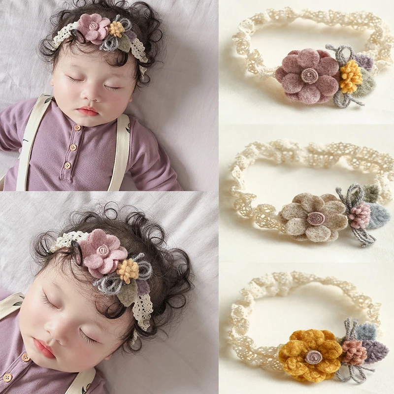 2021 Flower Baby Headband Infant Headwear Photography Garland Baby Shoot Accessories Studio Hair Band Newborn Photography Props