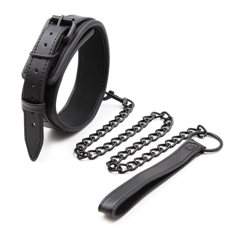 Bdsm Collar Leather And Iron Chain Link bdsm Slave Collars Women Bondage Collar Sex Toys For Couples Adults Sex Restraints sex toys