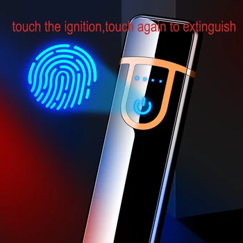 

USB Windproof Charging Lighter Electronic Cigarette Lighters Smoking Accessories Windproof Nice Gift Smokeless Flameless