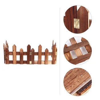 

1 Set Wooden Fencing Anti-corrosive Carbonized Patio Courtyard Wood Fence