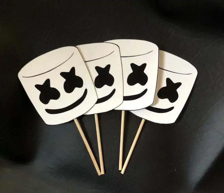 Dj Marshmello Theme Music Festival White Black Happy Birthday Party Decoration Flag Cake Toppers Latex Balloons Cake Decorating Supplies Aliexpress