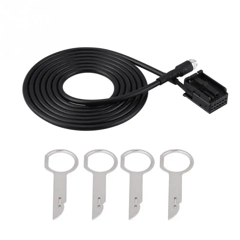 

6000 CD MP3 Audio Input Aux Cable Adapter for Ford Focus Mondeo with Removal Tool Keys For Fiesta Transit C- Fusion