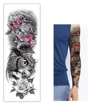 

Large Arm Sleeve Tattoo Sketch Lion Tiger Waterproof Temporary Tatoo Sticker Wild Fierce Animal Men Women Bird Totem Tatto