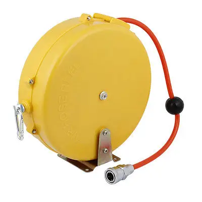 

Orange Plastic Shell Retractable Tube Round Air Hose Reel w Pipe